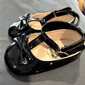 myggpp Infant Black Patent Leather Infant Shoes 5” Length